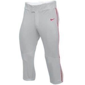 Nike Vapor Select High Piped Men's Baseball Knicker Pants, Grey/Red